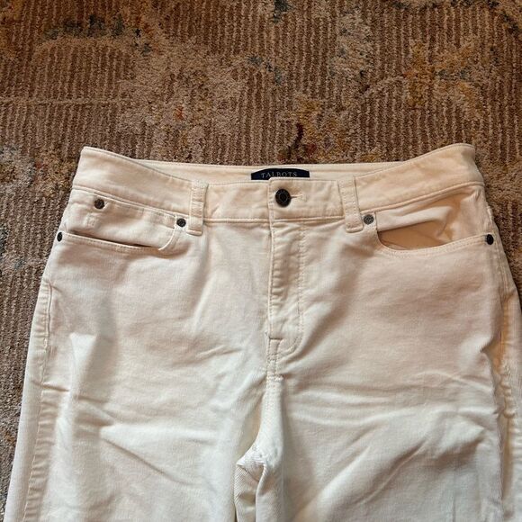 Talbots Women's Straight Leg Cream corduroy Jeans - Picture 3 of 8